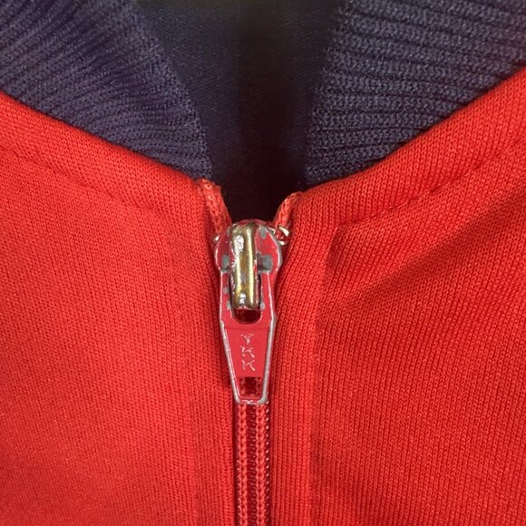 70s–80s Adidas Taiwan Trefoil Track Jacket L Fits M Rare Collector Navy Blue Red - Picture 4 of 7